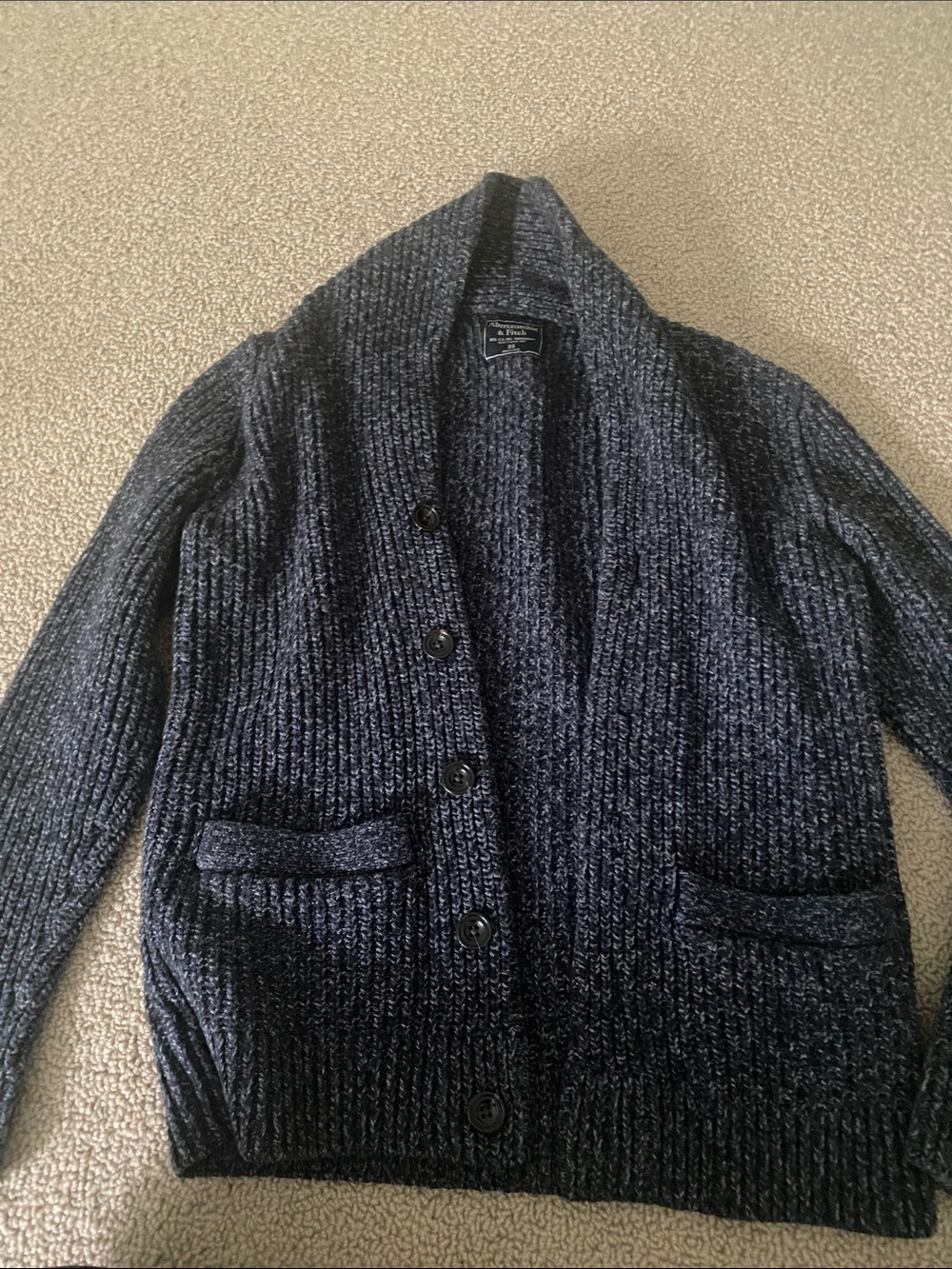 Abercrombie & Fitch Shawl Collar Cardigan - Navy
